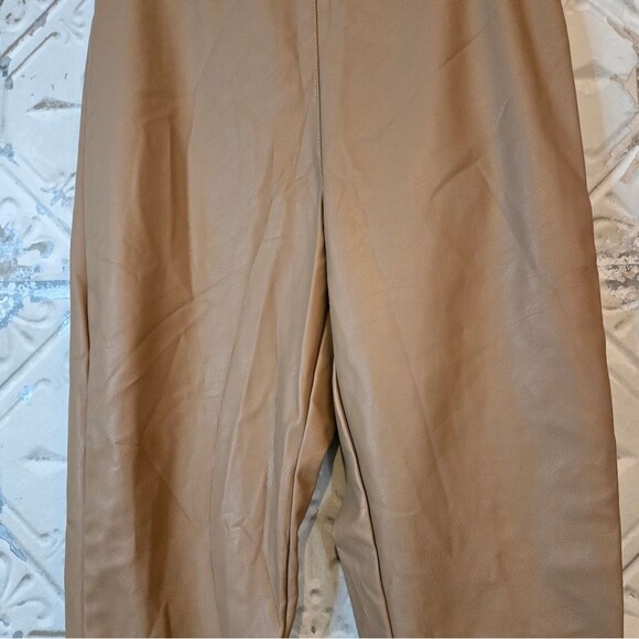 H&M Faux Leather Pull-On Leggings Tan Color Size 4 - Picture 10 of 11